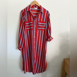 Umgee Red and Blue Striped dress